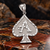 Sterling Silver Ace of Spades Hip-Hop DC Pendant