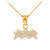 14k Gold Aquarius Zodiac Sign Diamond Pendant Necklace