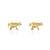 14K Yellow Gold Tiny Machine Gun Stud Earrings