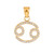 14K Gold Cancer Zodiac Sign Diamond Pendant Necklace