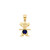 Gold Baby Girl Kid Sapphire-blue CZ September Birthstone Charm Pendant