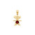 Gold Baby Girl Kid Garnet-red CZ January Birthstone Charm Pendant