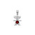 White Gold Baby Girl Kid Garnet-red CZ January Birthstone Charm Pendant