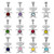 White Gold Baby Girl Kid Color CZ Birthstone Charm Pendant