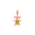 Rose Gold Baby Girl Kid Color CZ Birthstone Charm Pendant
