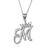 White Gold Cursive Crown Letter Initial Pendant Necklace