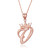 Rose Gold Cursive Crown Letter Initial Pendant Necklace