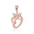 Rose Gold Cursive Crown Letter Initial Pendant Necklace