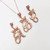 Rose Gold Cursive Crown Letter Initial DC Pendant Necklace