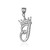 Sterling Silver Cursive Crown Letter Initial Pendant Necklace