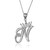 Sterling Silver Cursive Crown Letter Initial Pendant Necklace