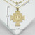 Gold Saint Benito Cross Pendant Necklace