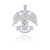 Sterling Silver Scottish Rite Double Headed Eagle Pendant Necklace