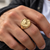 Gold Benjamin Franklin Mens Round Signet Ring