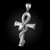 Sterling Silver Egyptian Ankh DC Coiled Snake Pendant (2 sizes)