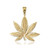 Gold Marijuana Leaf Pendant (Medium)