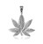 White Gold Marijuana Leaf Pendant (Medium)