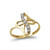 Gold Ribbon Cross CZ Infinity Ring