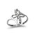 Sterling Silver Dainty Ribbon Cross CZ Infinity Ring