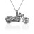 Silver Motor Bike Pendant Necklace