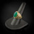 Gold Masonic Green Onyx Gemstone Statement Ring