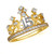 Two Tone CZ Filigree Royal Crown 15 Años Quinceañera Tiara Ring