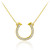 14K Yellow Gold Clear CZ Horseshoe Necklace