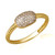 14K Yellow Gold Oval CZ Rope Twisted Band Ring