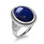 White Gold Oval Lapis Lazuli Gemstone Ring