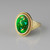 Gold Oval Green Copper Turquoise Gemstone Ring