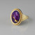 Gold Oval Purple Copper Turquoise Gemstone Ring