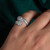 Sterling Silver Pear CZ Wraparound Scaled Band Ring