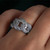 Sterling Silver Bold CZ Studded Cuban Chain Link Band Ring