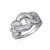 Sterling Silver Bold CZ Studded Cuban Chain Link Band Ring