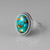 Sterling Silver Blue Copper Turquoise Oval Gemstone Ring