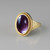 Gold Purple Amethyst Oval Gemstone Ring