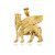 Gold Ancient Assyrian God Lamassu Winged Bull Pendant Necklace