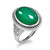 Silver Green Onyx Cabochon Ring