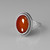 Sterling Silver Oval Cabochon Red Onyx Gemstone Ring