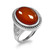Silver Red Onyx Cabochon Ring