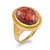 Yellow Gold Orange Copper Turquoise Oval Gemstone Ring