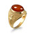 Solid Yellow Gold Fleur-de-Lis Cross Red Onyx Ring