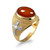 2-Tone Yellow Gold Fleur-de-Lis Cross Red Onyx Ring