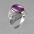 Sterling Silver Fleur-de-Lis Cross Oval Amethyst Gemstone Ring
