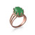 Rose Gold Oval Crown Green Onyx Gemstone Ring