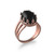 Rose Gold Oval Crown Black Onyx Gemstone Ring