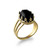 Yellow Gold Oval Crown Black Onyx Gemstone Ring