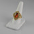 Gold Fleur-de-Lis Oval Cabochon Red Onyx Women's Gemstone Ring