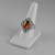 Silver Fleur-de-Lis Red Onyx Gemstone Ring for Women