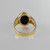 Black Onyx Oval Cabochon Gold Lattice Band Ring